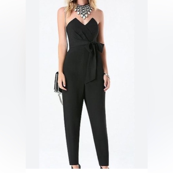 Bebe Women's Strapless Black Jumpsuit  Size 4 - Picture 1 of 8
